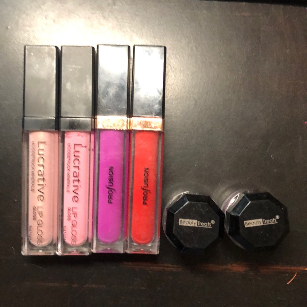 Lip glitter, lip gloss, and liquid lipstick